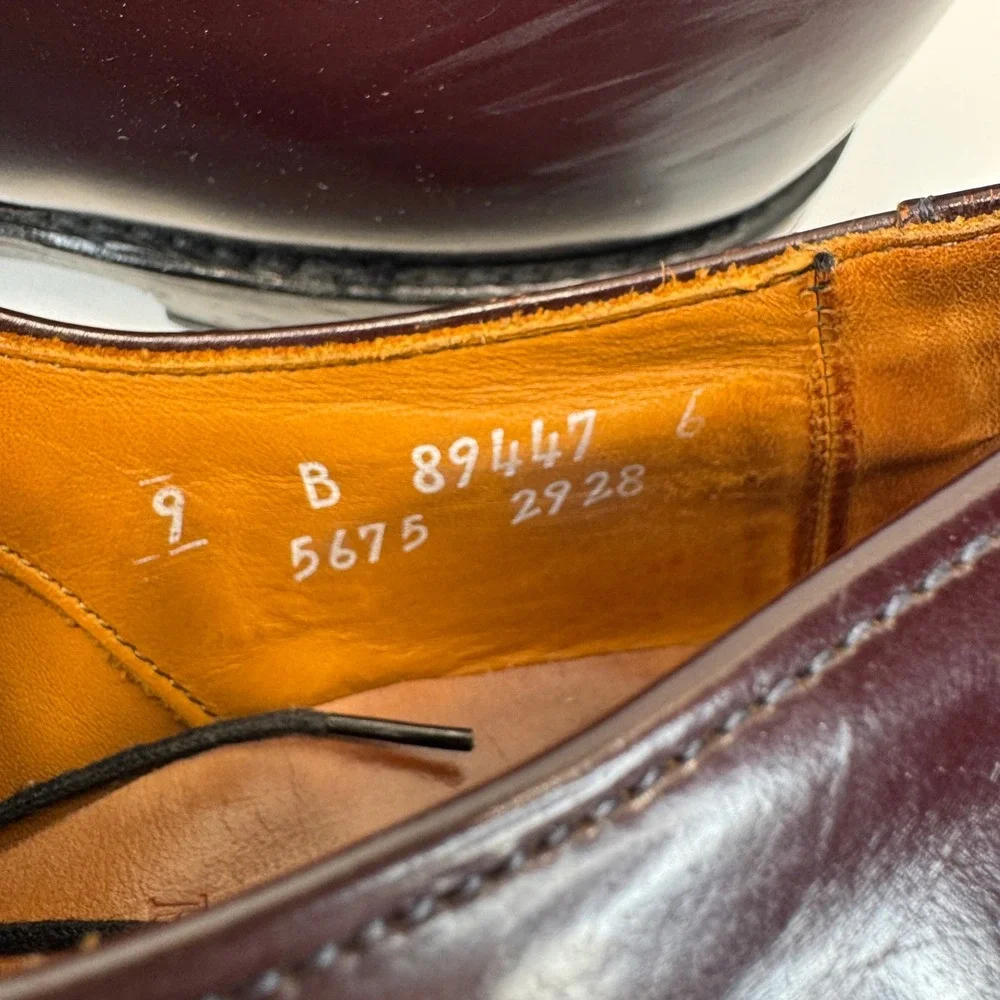 Allen Edmonds Park Avenue Oxford Shoes Leather Burgundy Dress Cap Toe Mens‎ 9 B